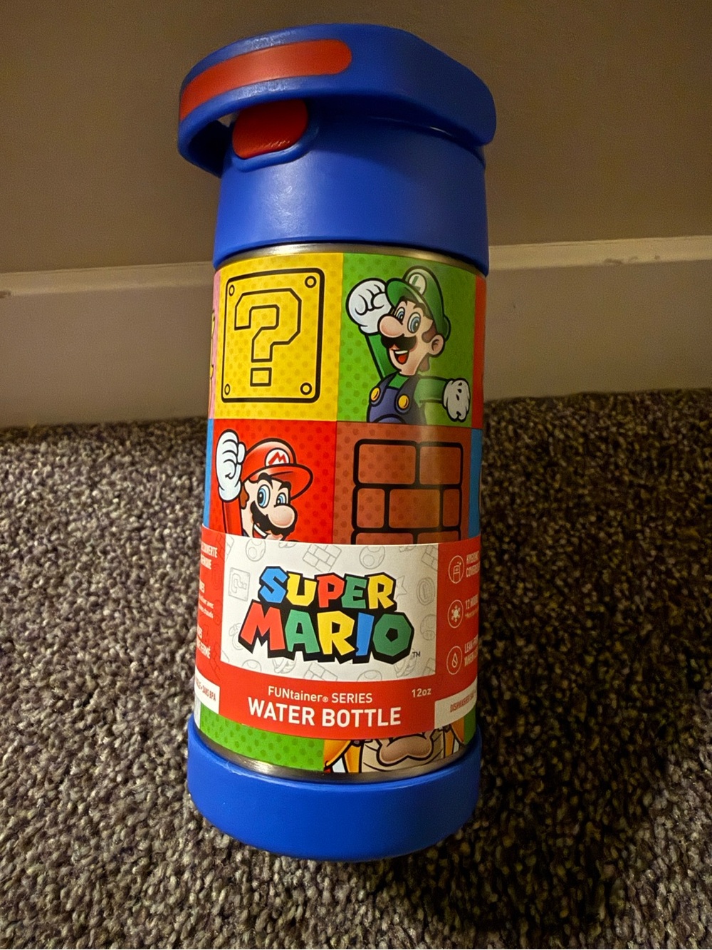 Super Mario Kids Water bottle- 12oz. Brand new